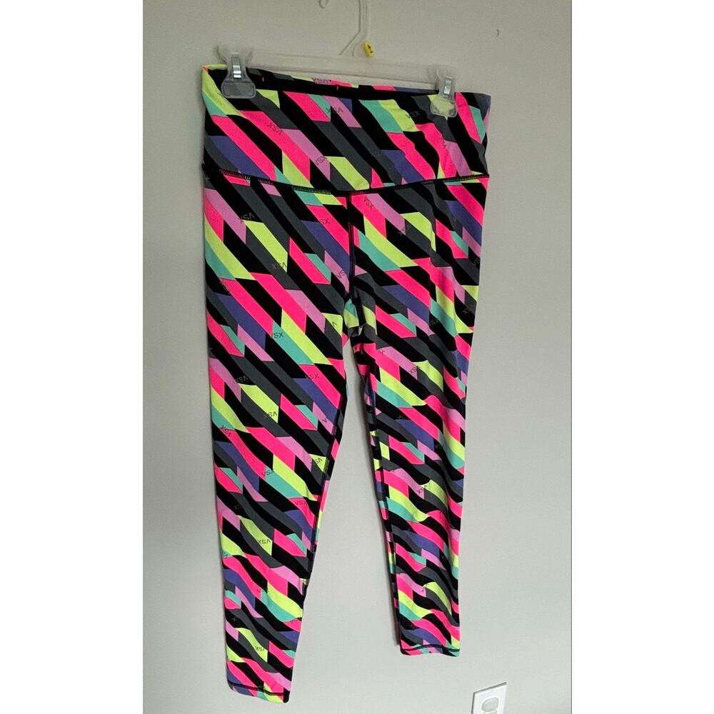 Victoria's Secret VSX Knockout Leggings Medium Neon Geometric Yoga Pants